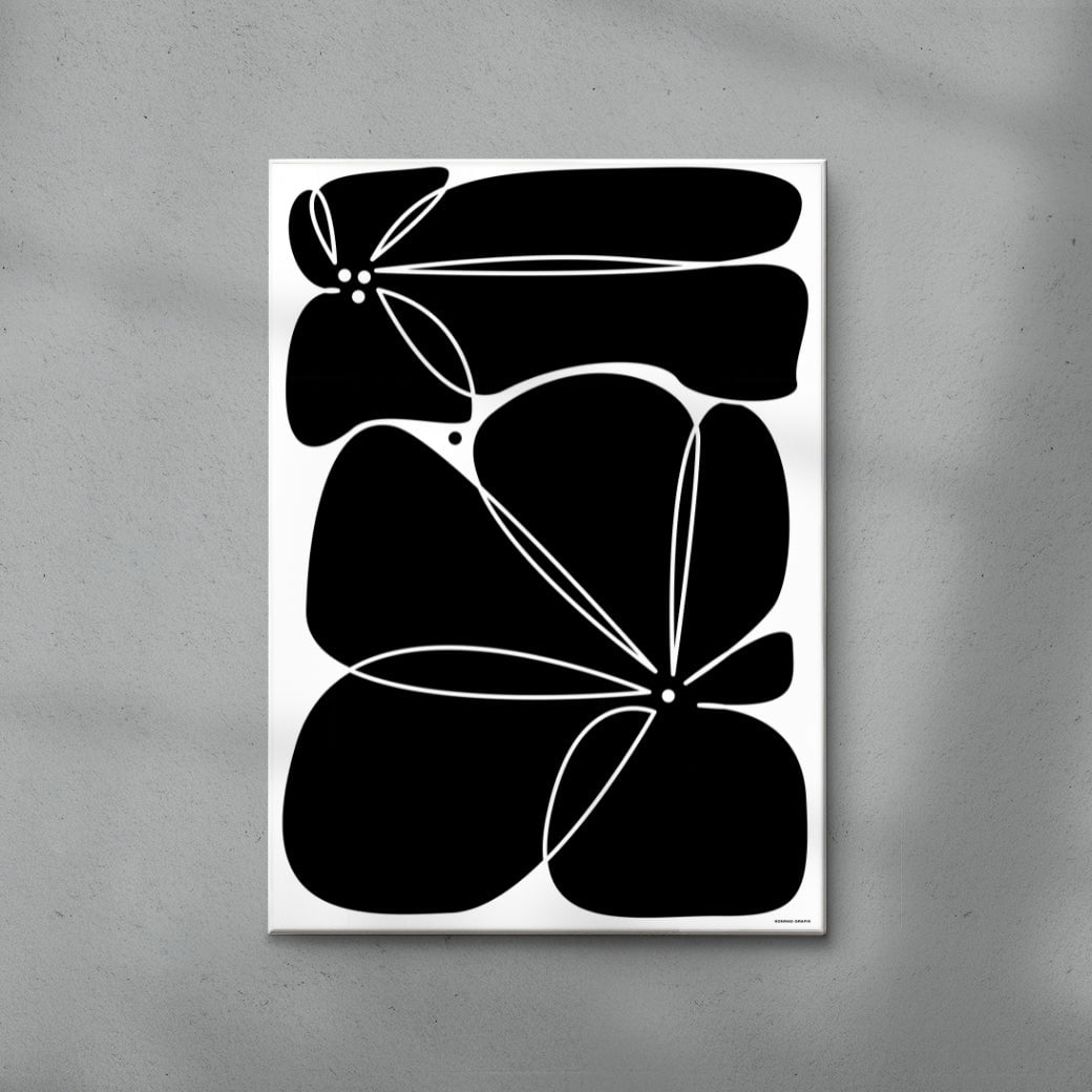 Flowers contemporary wall art print by Konrad Grafik - sold by DROOL