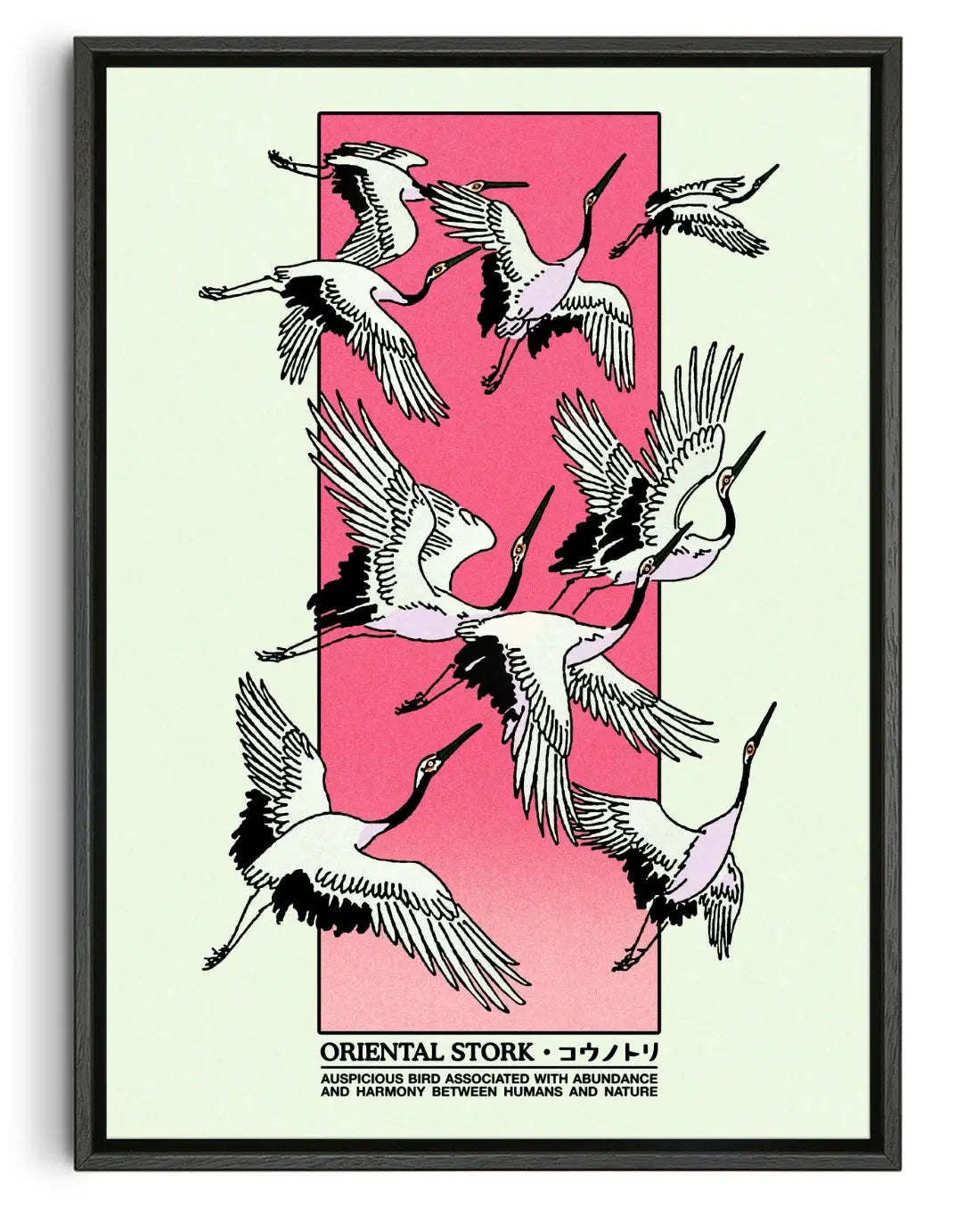 Oriental Stork contemporary canvas print by Othman Zougam - sold by DROOL