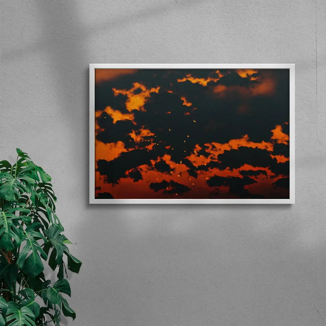 Red Sky contemporary wall art print by Omar Belattar - sold by DROOL