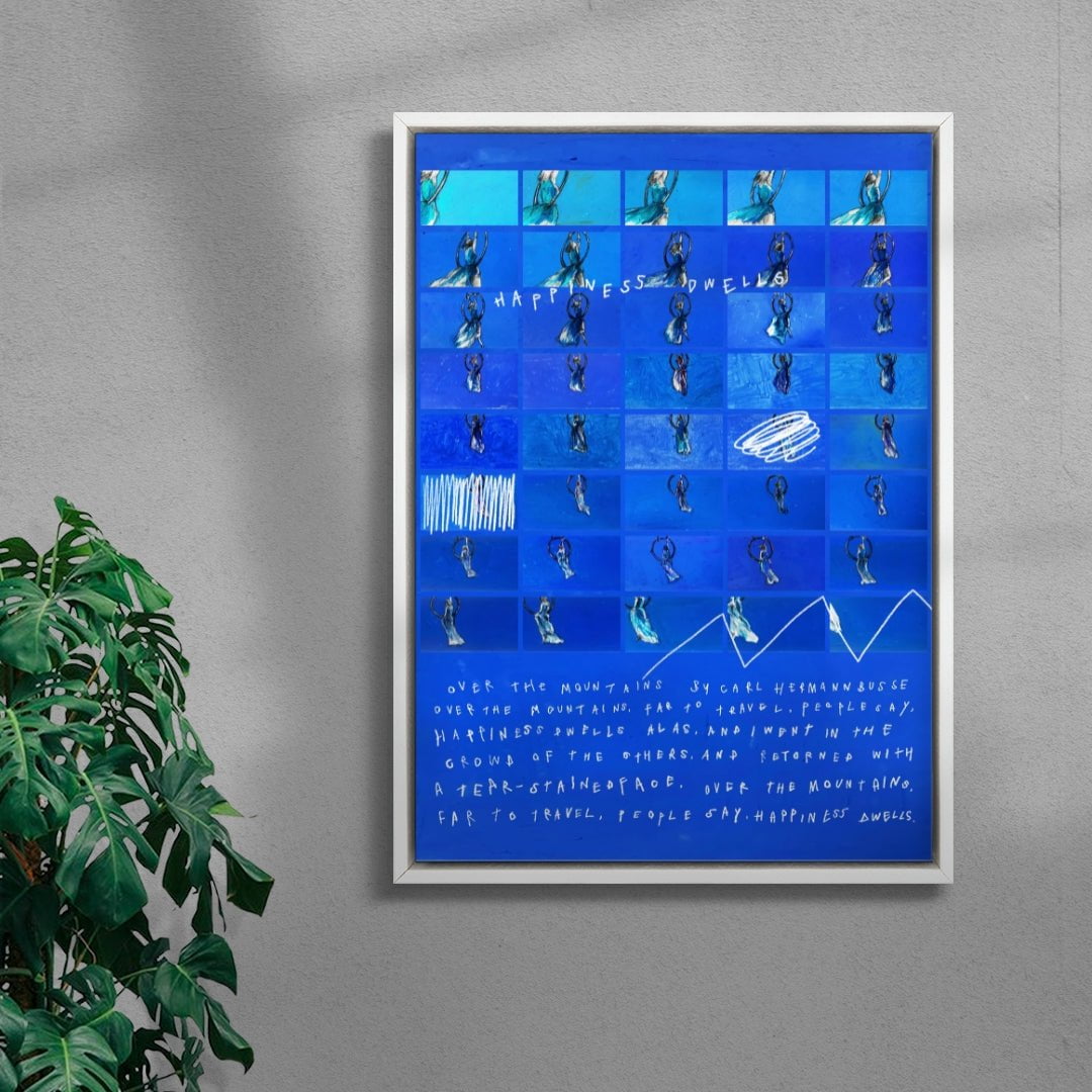 This is not BLUE (happiness dwells) contemporary wall art print by mareykrap - sold by DROOL