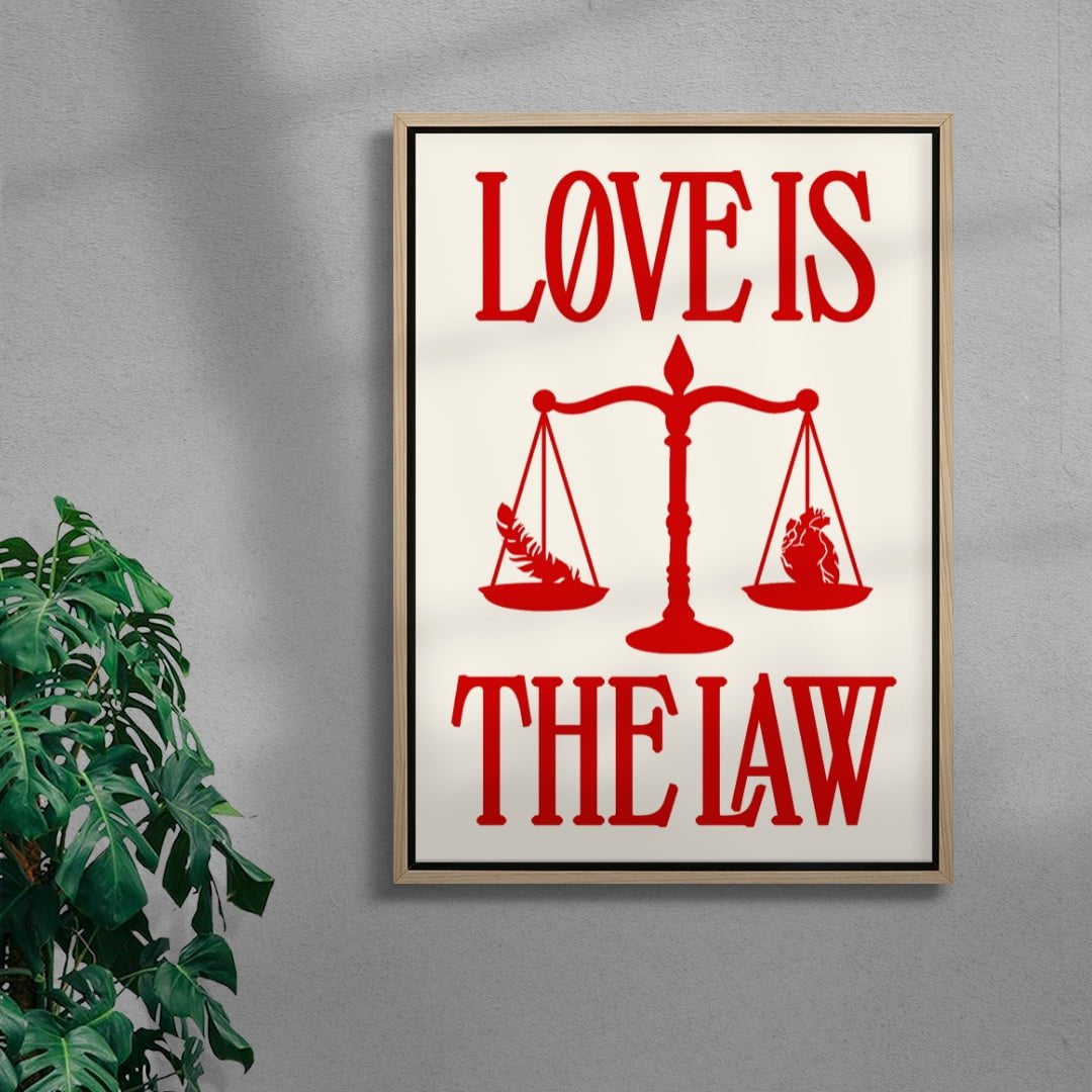 Love is the Law contemporary wall art print by Utsav Verma - sold by DROOL