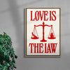 Love is the Law contemporary wall art print by Utsav Verma - sold by DROOL