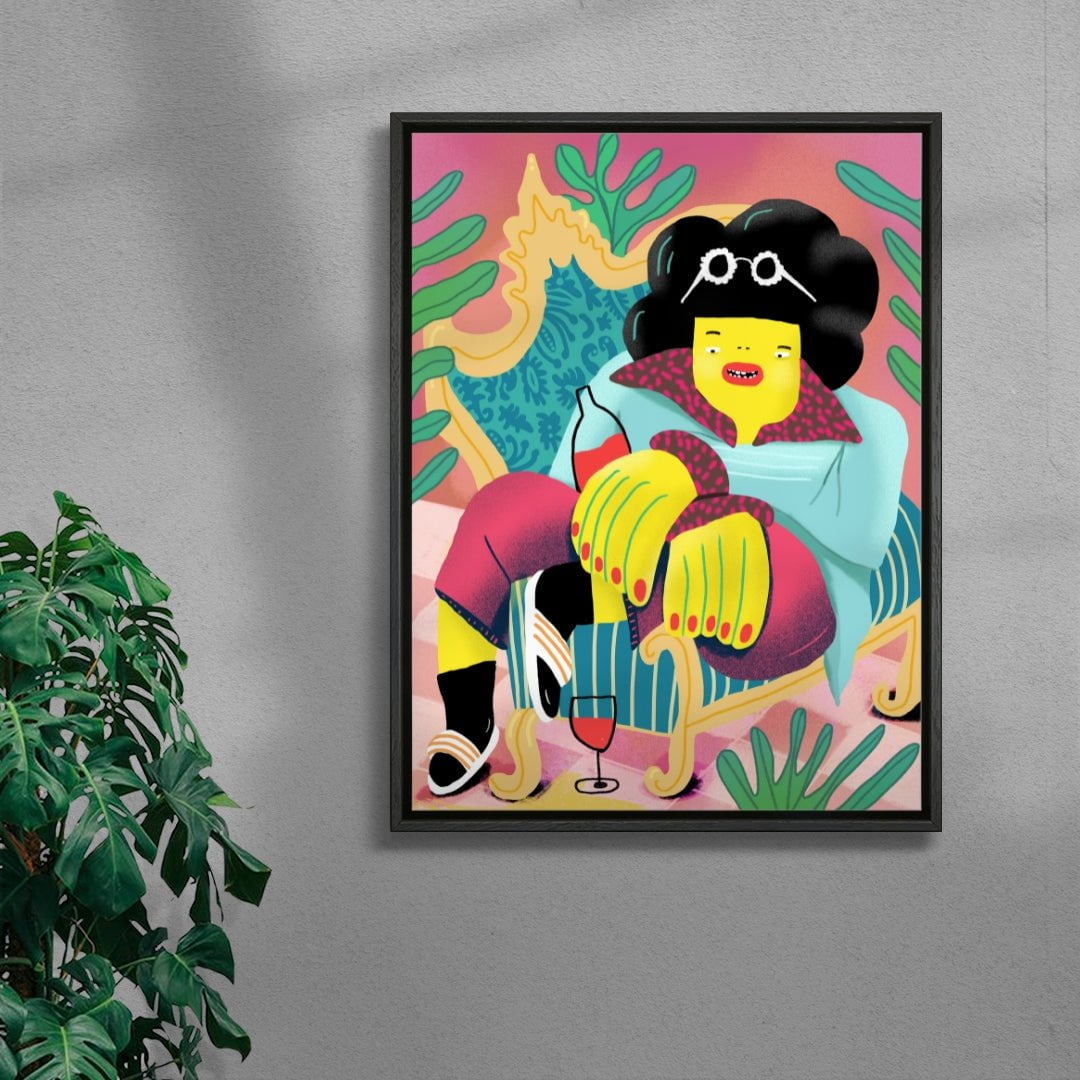 Wine Time 2 contemporary wall art print by Nina Bachmann - sold by DROOL