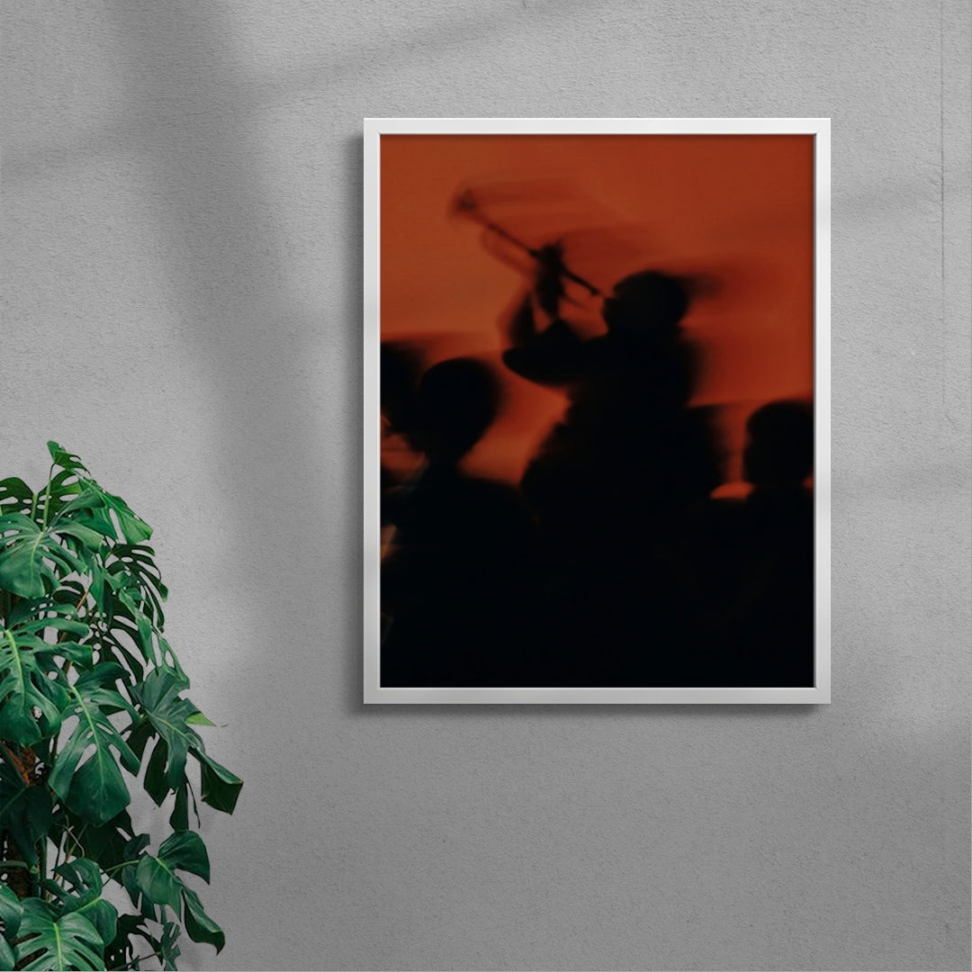 Red Jazz contemporary wall art print by Francesco Gioia - sold by DROOL