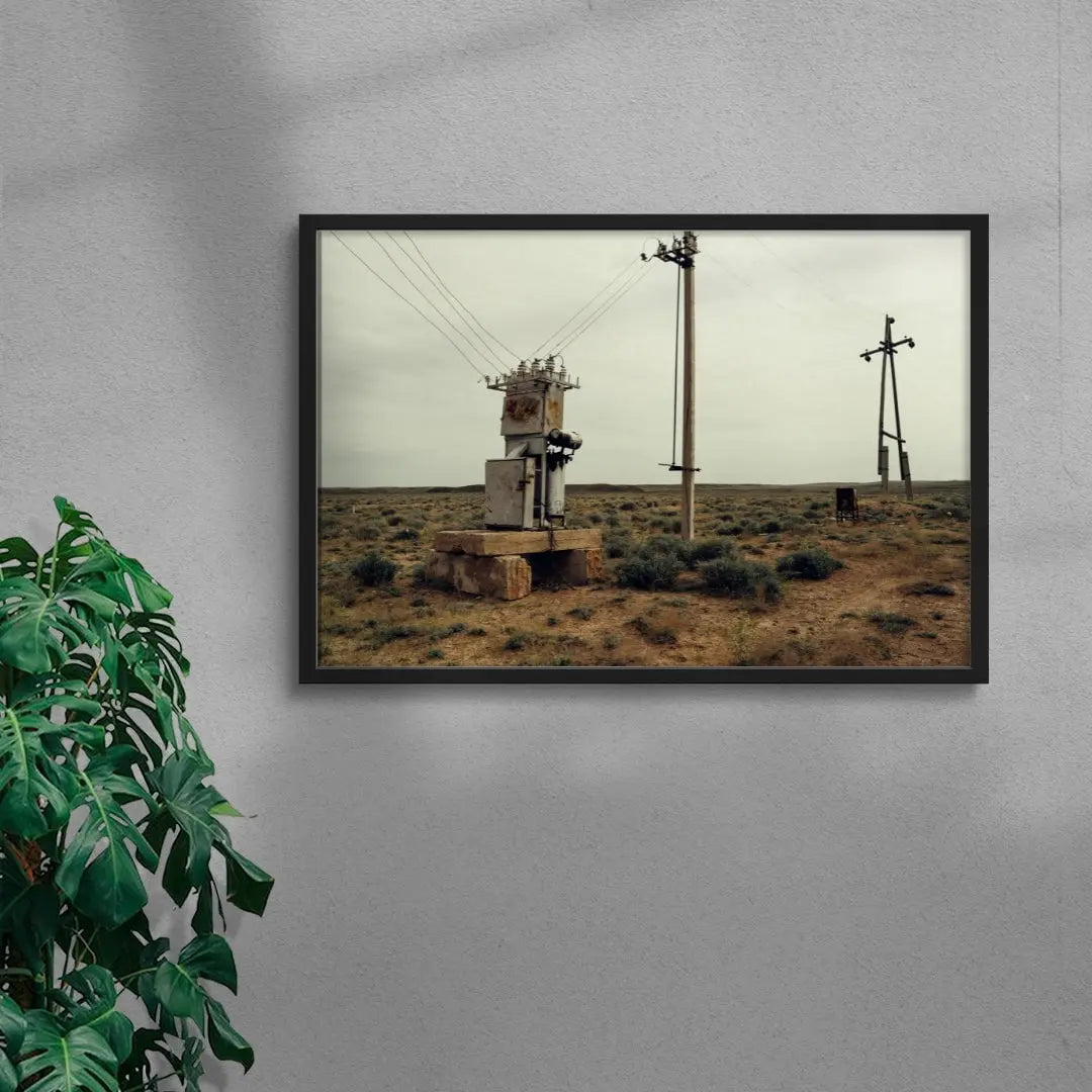 Desert Powerlines contemporary wall art print by Xabier Franco - sold by DROOL