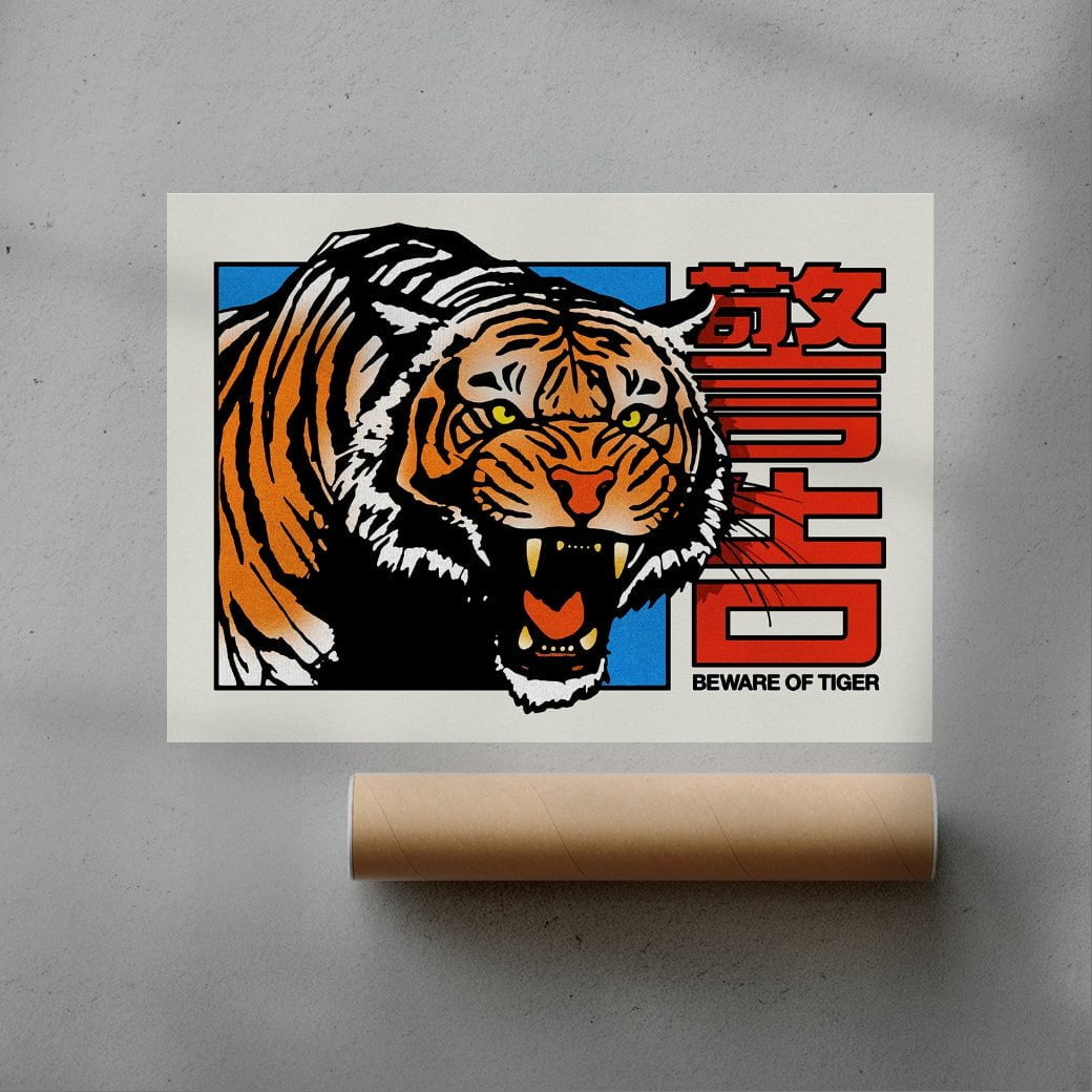 Beware of Tiger contemporary wall art print by Othman Zougam - sold by DROOL