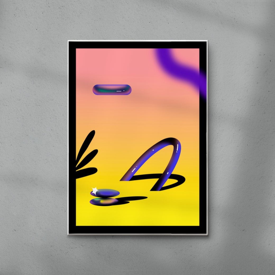 Sunny contemporary wall art print by Tolga Tarhan - sold by DROOL