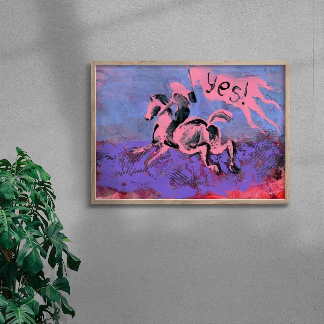 Pink Horse Yes Flag