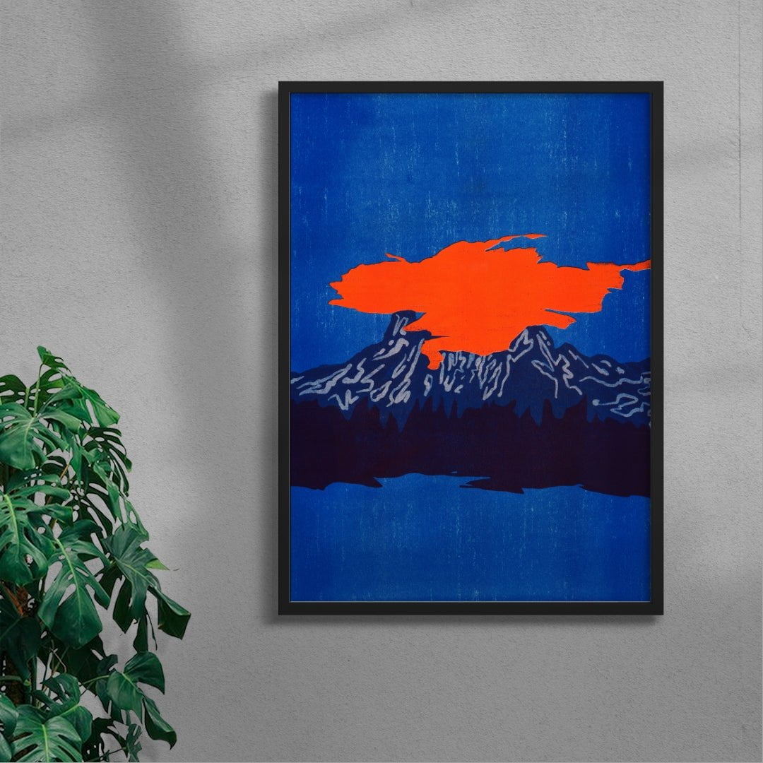 Volcano contemporary wall art print by Lily Kong - sold by DROOL