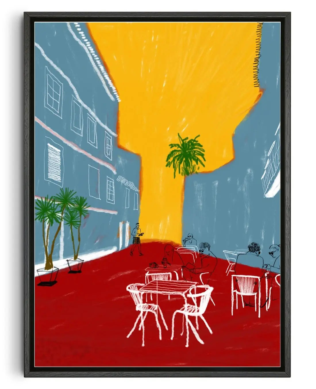 Cafe Terrace contemporary wall art print by mareykrap - sold by DROOL