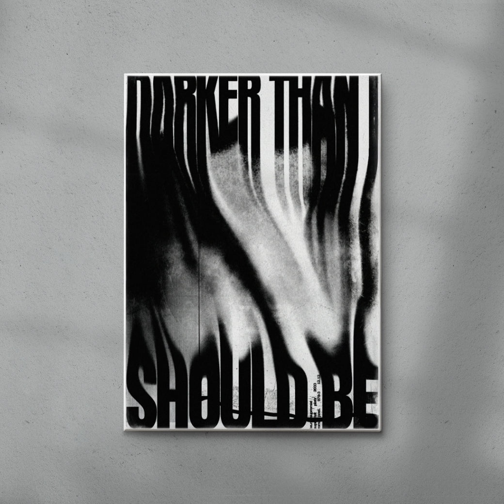 Darker than I should be contemporary wall art print by Roman Post. - sold by DROOL