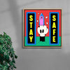 Stay Safe contemporary wall art print by Ovcharka - sold by DROOL