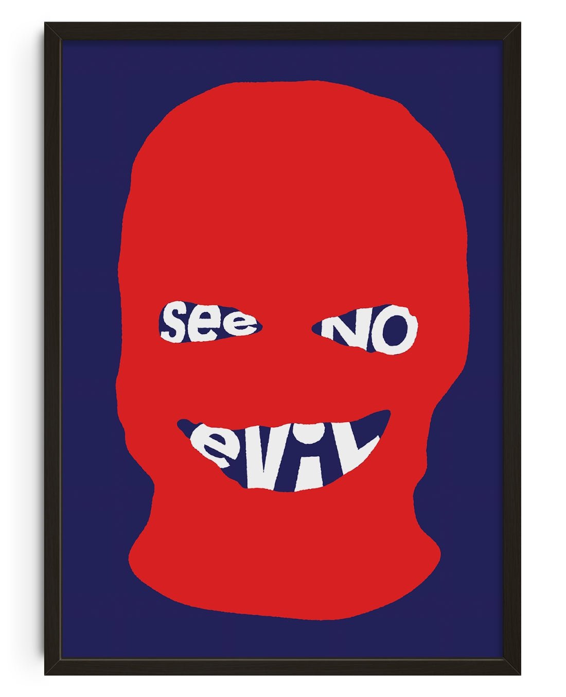 See no evil contemporary wall art print by Max Blackmore - sold by DROOL