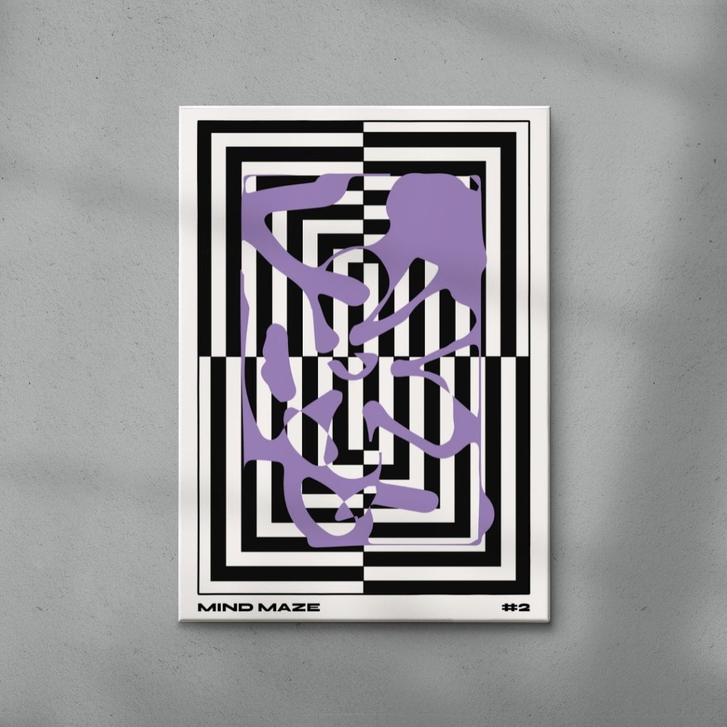Mind Maze #2 contemporary wall art print by Lou Wang - sold by DROOL