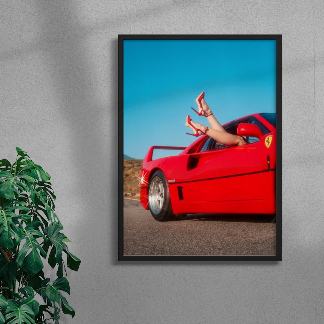 F40 Heels and Wheels contemporary wall art print by Deston Isas - sold by DROOL