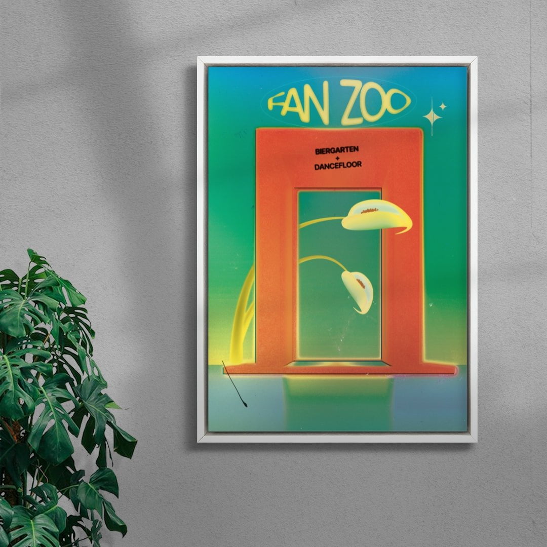 Fan Zoo contemporary wall art print by Ciara Wade - sold by DROOL
