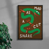 MAD AS A CUT SNAKE contemporary wall art print by Max Blackmore - sold by DROOL