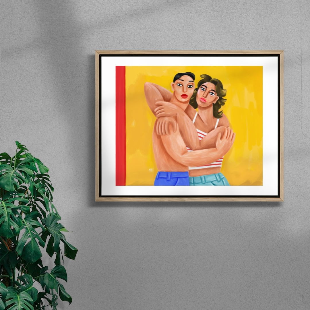 Le retour des amants de Rimini contemporary wall art print by Cépé - sold by DROOL