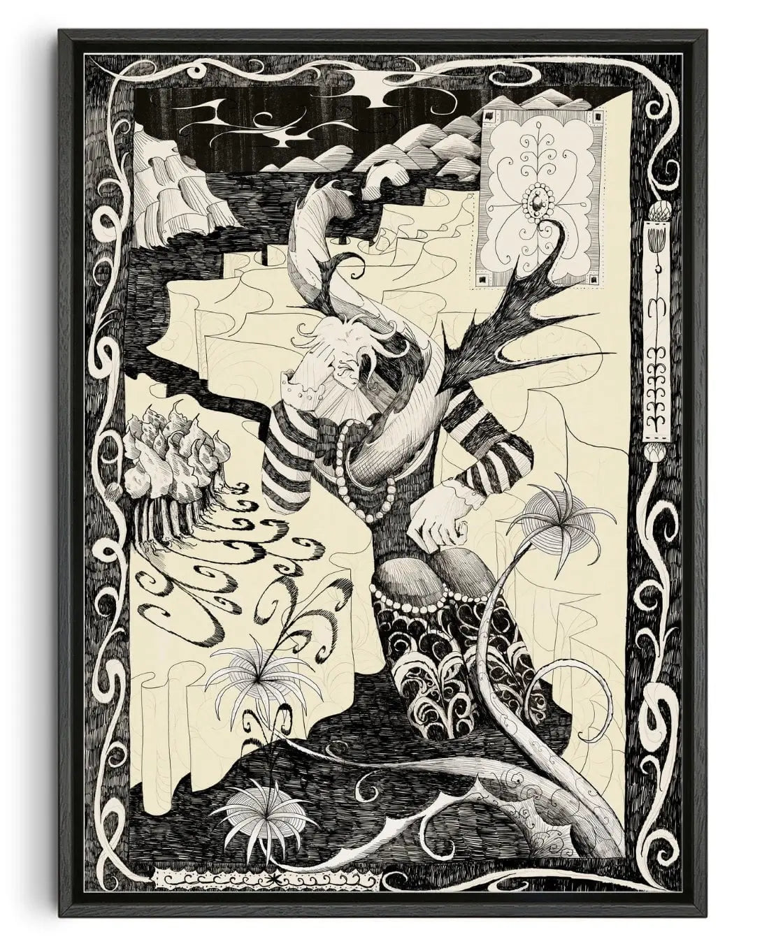 Oberon and Elgar contemporary wall art print by Naia Escribano - sold by DROOL