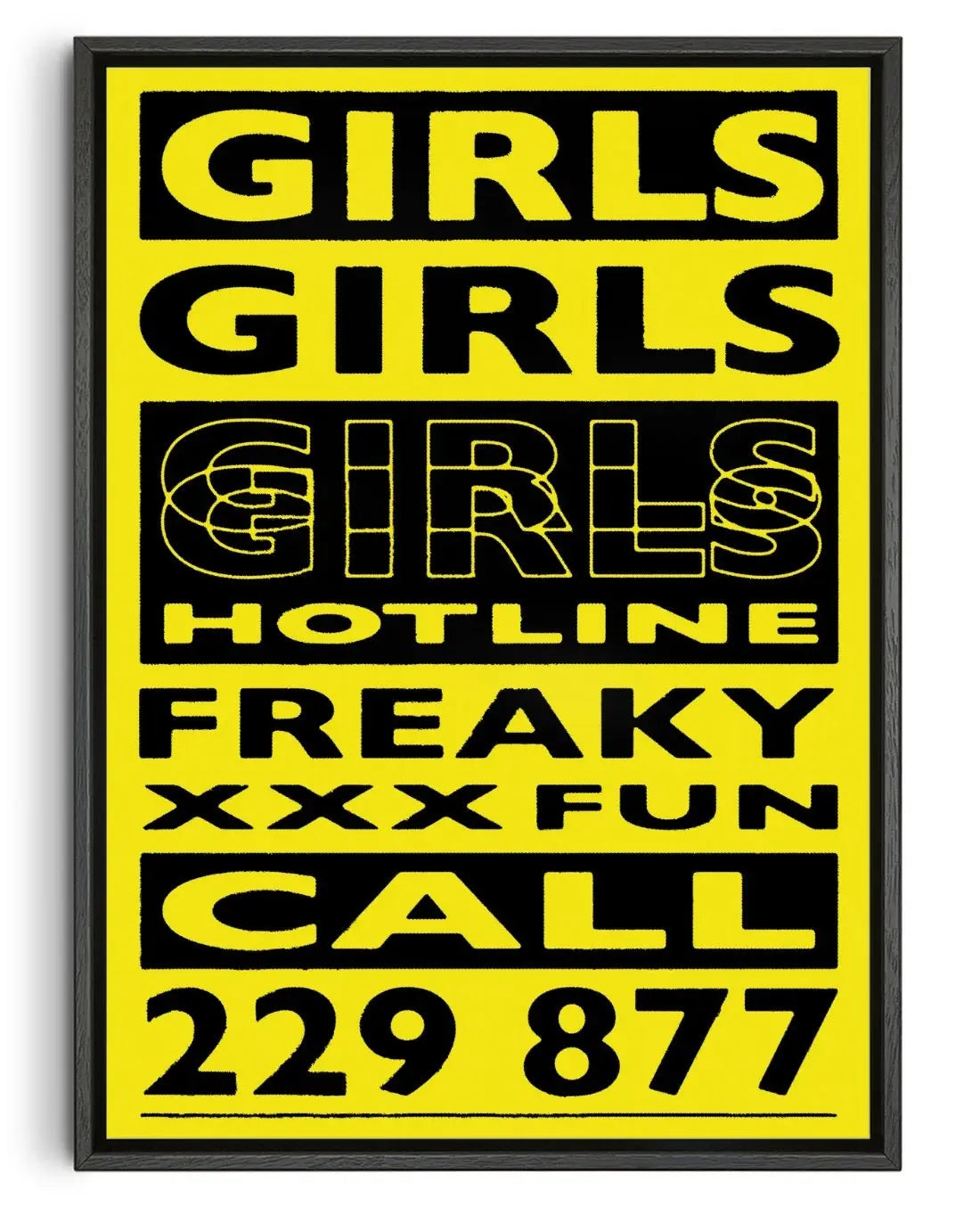 GIRLS GIRLS GIRLS contemporary wall art print by Sven Silk - sold by DROOL