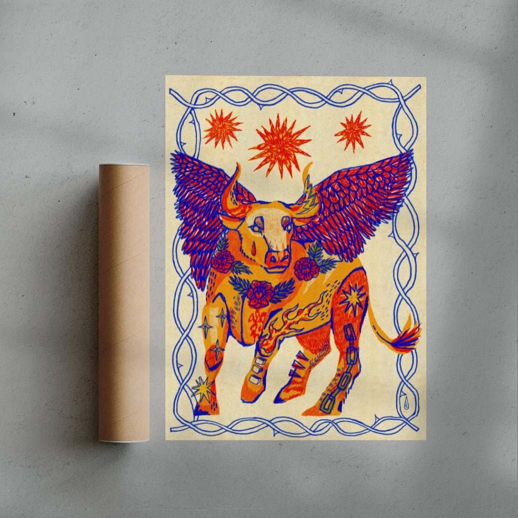 Bull of Heaven contemporary wall art print by Kwonny - sold by DROOL