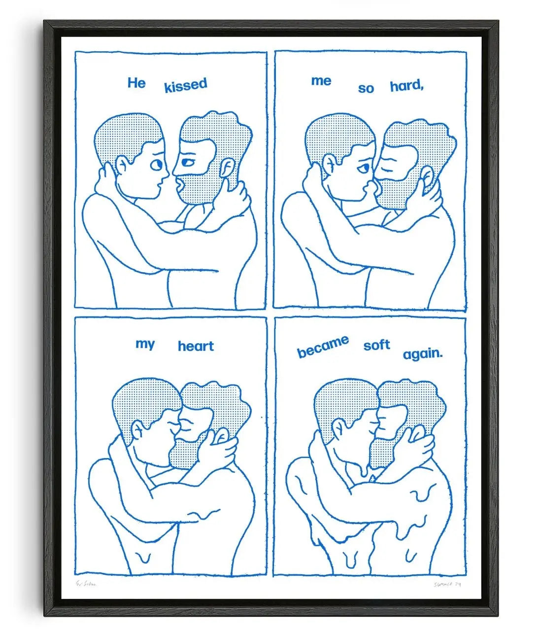 Kiss Me Harder contemporary wall art print by Eric Schwarz - sold by DROOL
