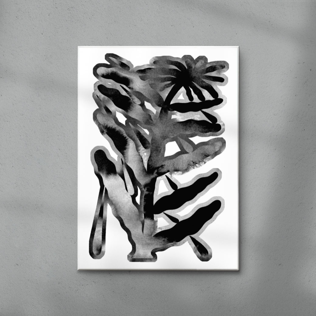 The Flower and the drops contemporary wall art print by Célestin Krier - sold by DROOL