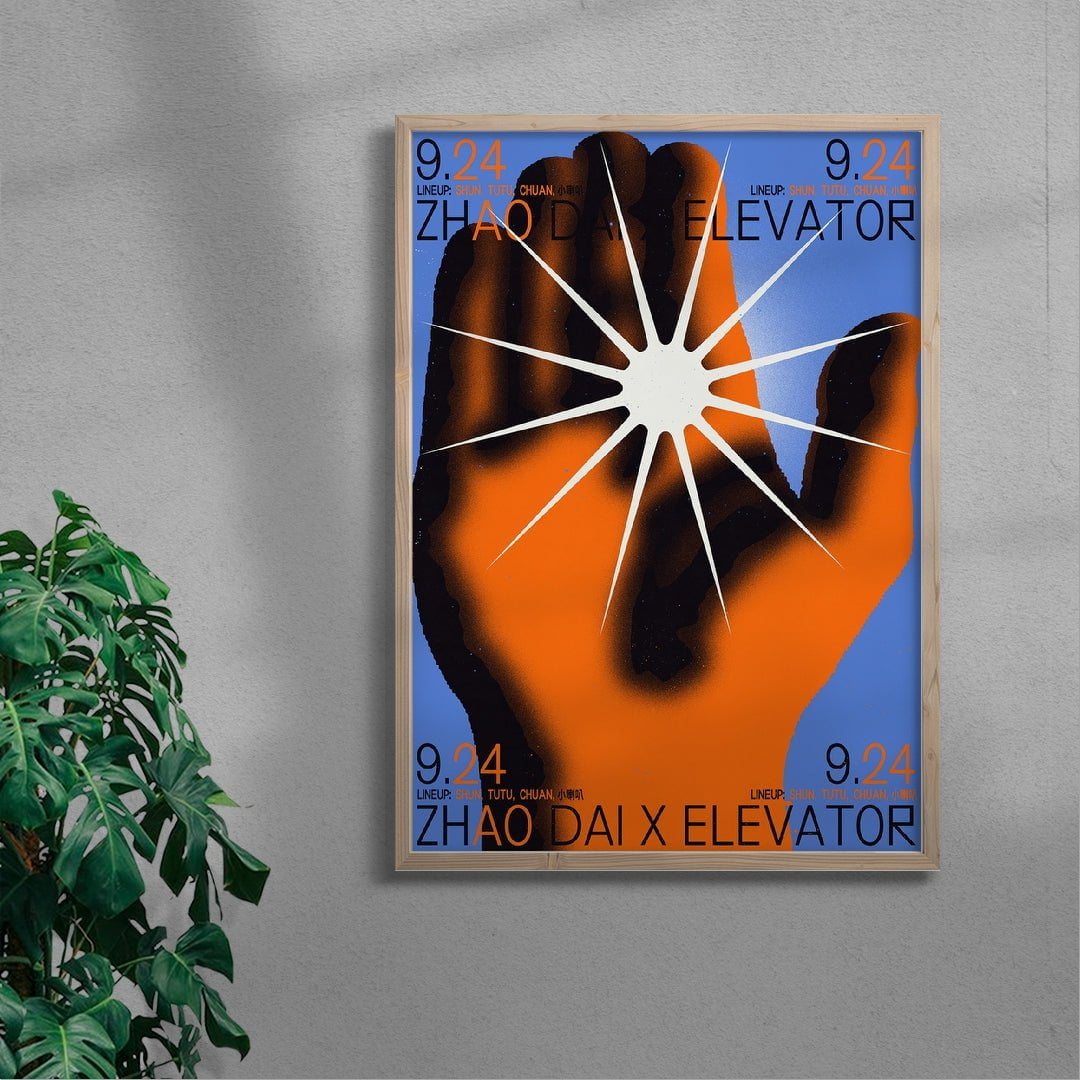 Zhao Dai x Elevator contemporary wall art print by MENSLIES - sold by DROOL