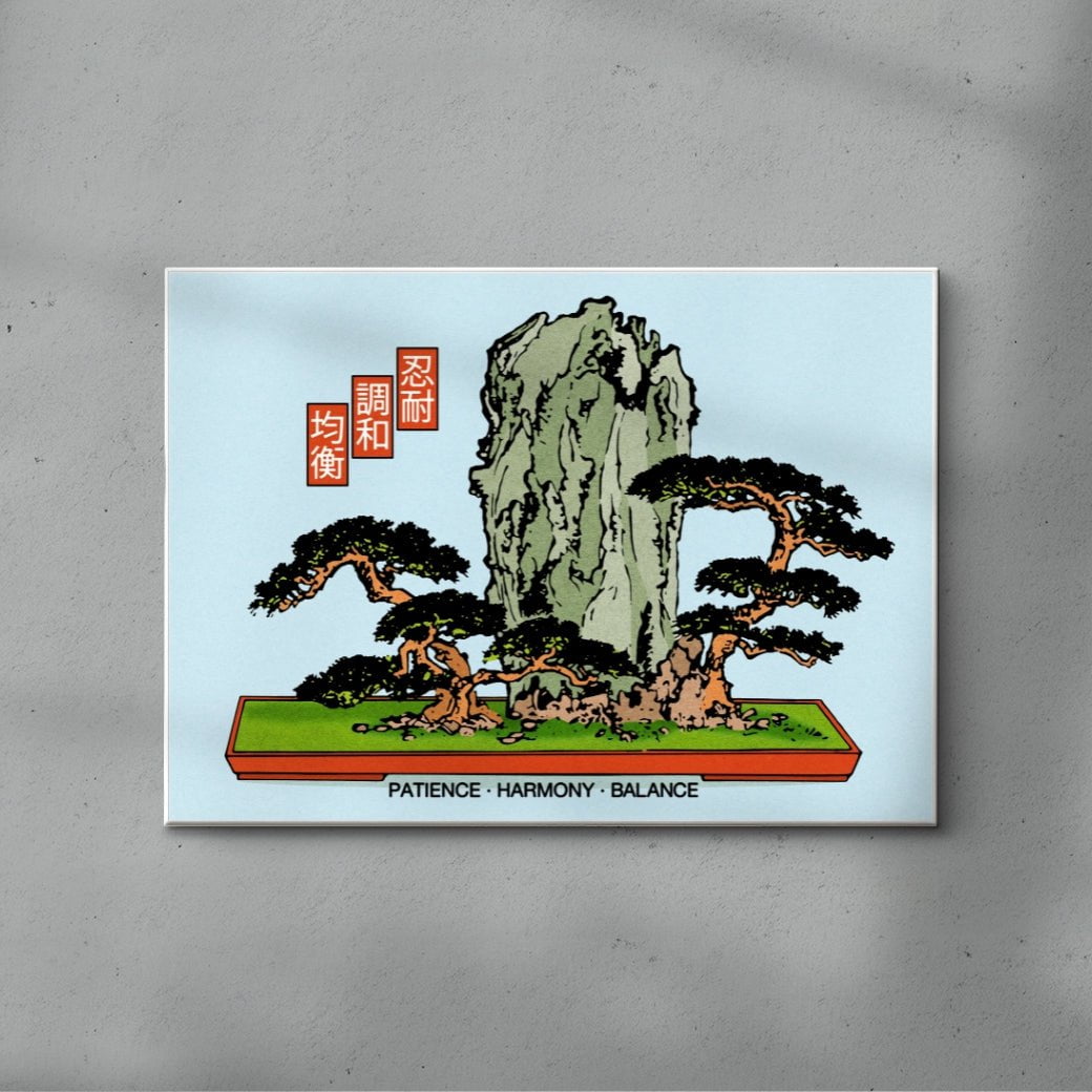 Patience, Harmony, Balance contemporary wall art print by Othman Zougam - sold by DROOL