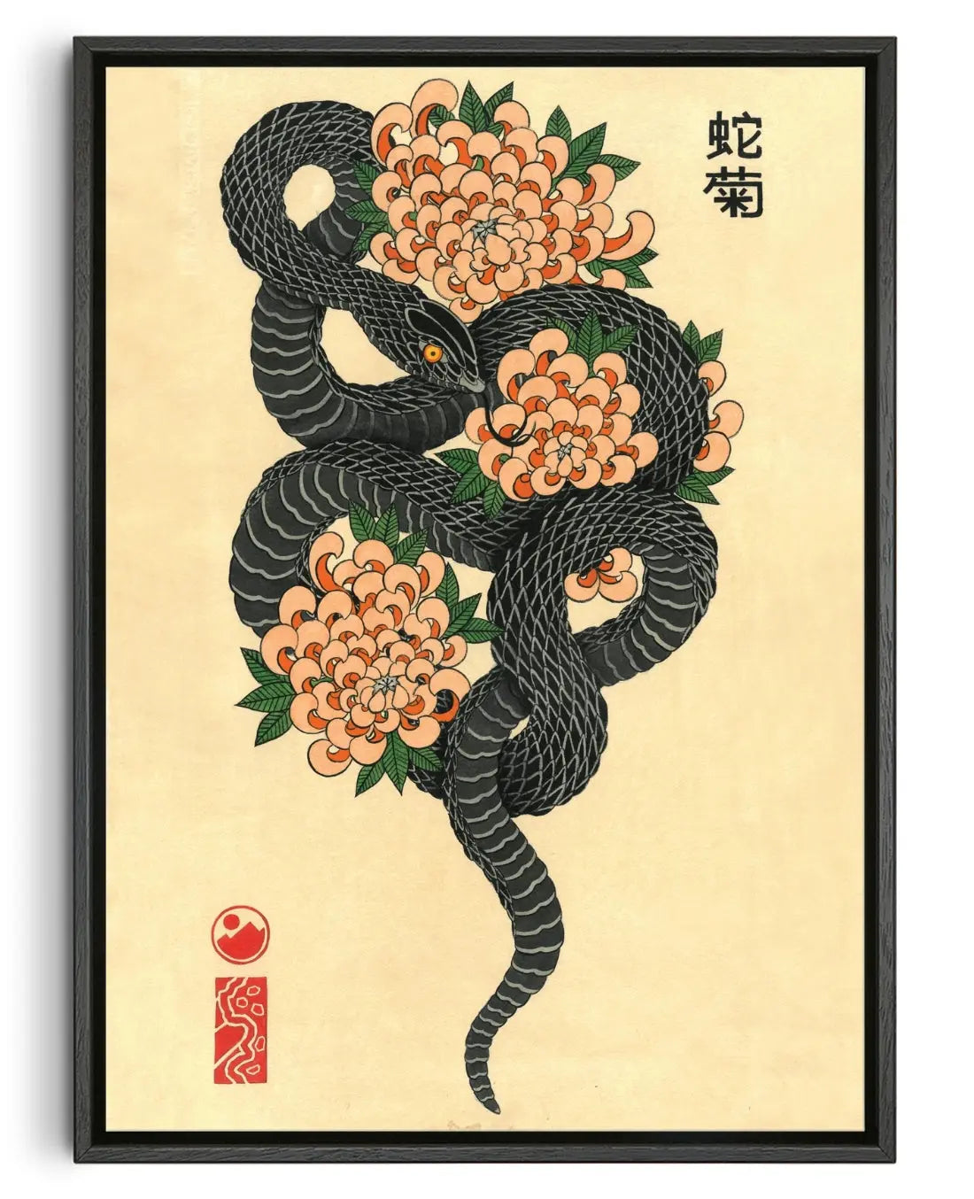 Hebi & Kiku contemporary canvas print by Filipe Rocha - sold by DROOL