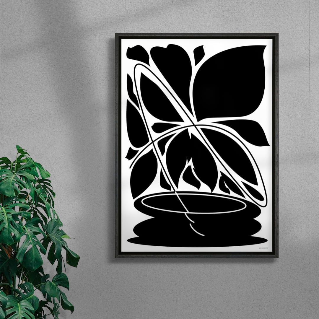 Potted plant 02 contemporary wall art print by Konrad Grafik - sold by DROOL