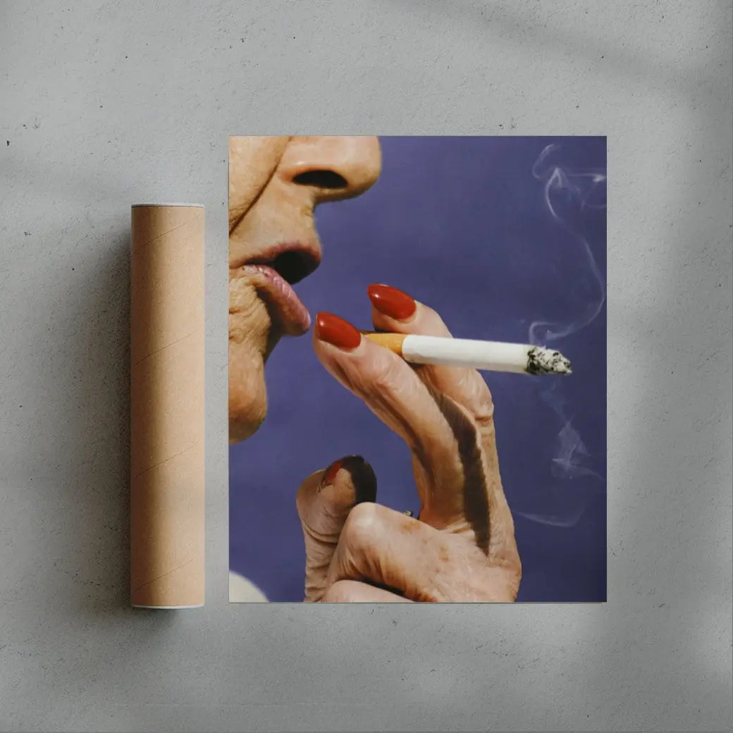 Elderly Smoker contemporary wall art print by Francesco Gioia - sold by DROOL