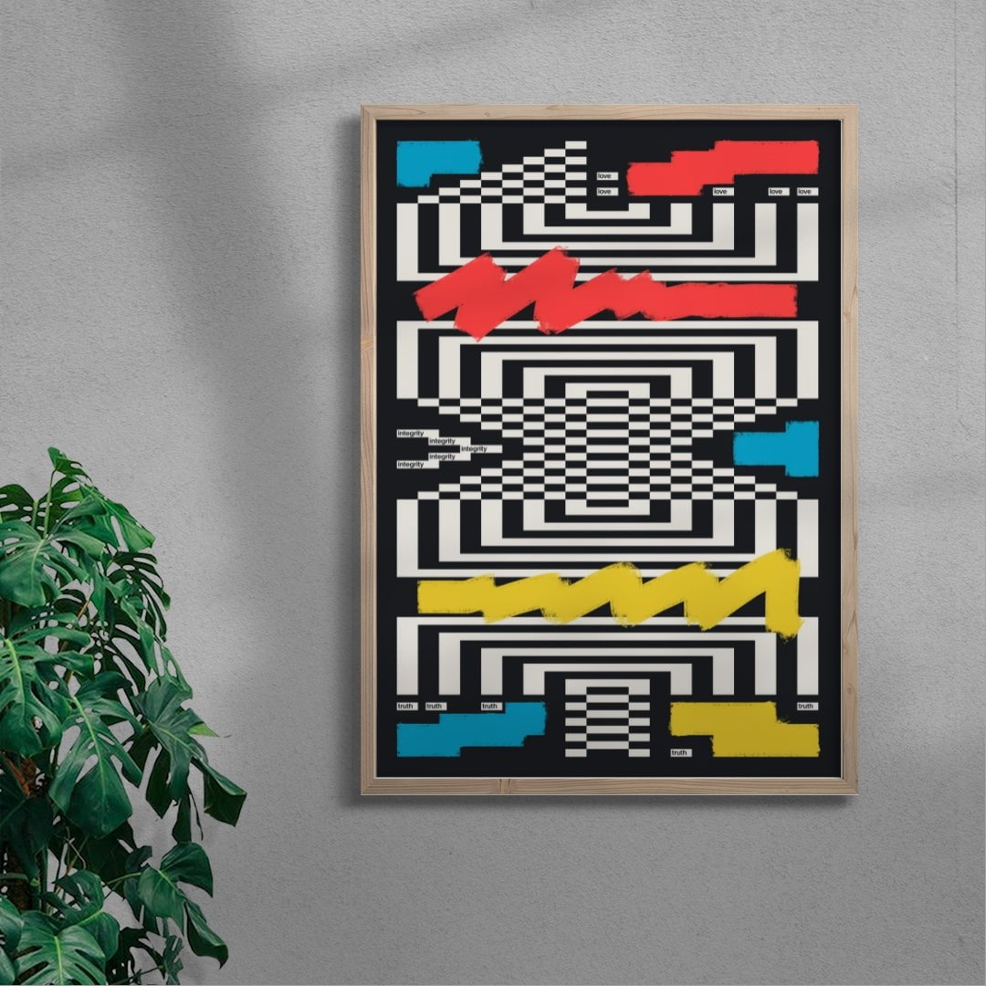 LOVE INTEGRITY TRUTH contemporary wall art print by Xtian Miller - sold by DROOL