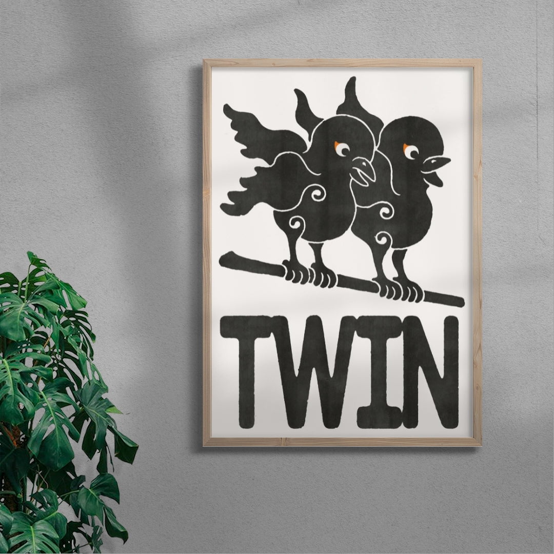 Twins contemporary wall art print by Alexander Khabbazi - sold by DROOL