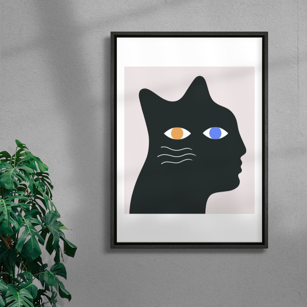 Catman contemporary wall art print by David Vanadia - sold by DROOL