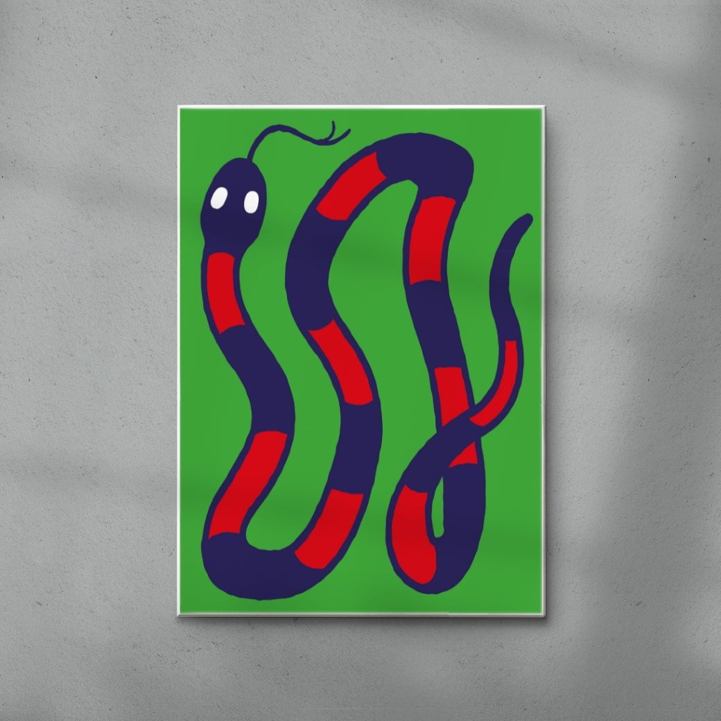 Snake contemporary wall art print by Max Blackmore - sold by DROOL