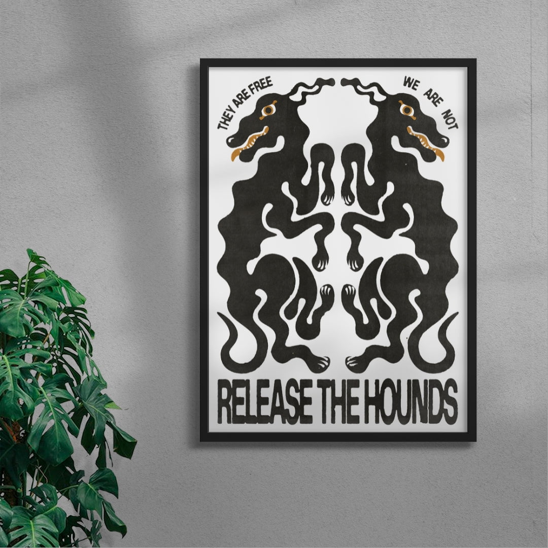 Release The Hounds contemporary wall art print by Alexander Khabbazi - sold by DROOL