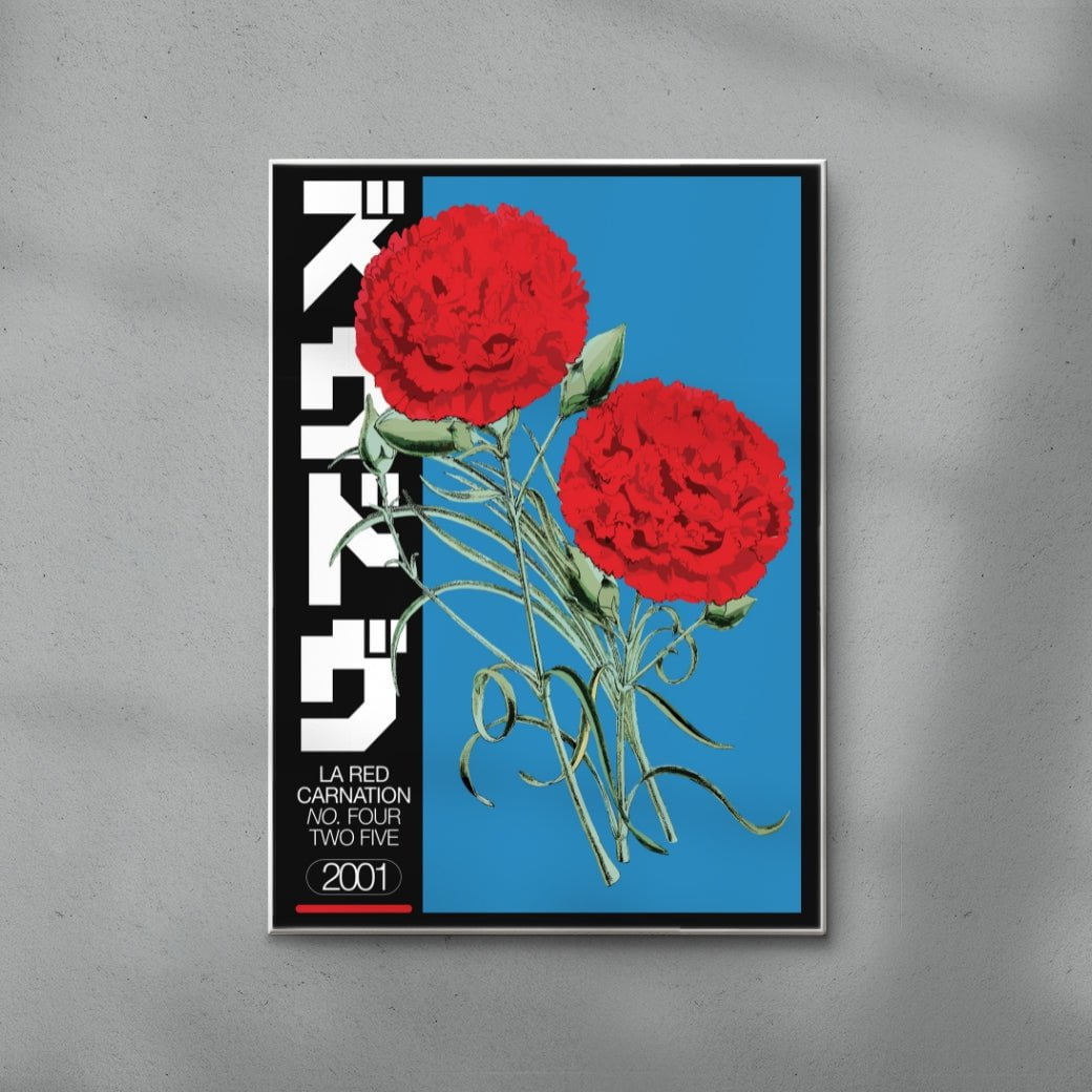 LA RED CARNATION contemporary wall art print by George Kempster - sold by DROOL