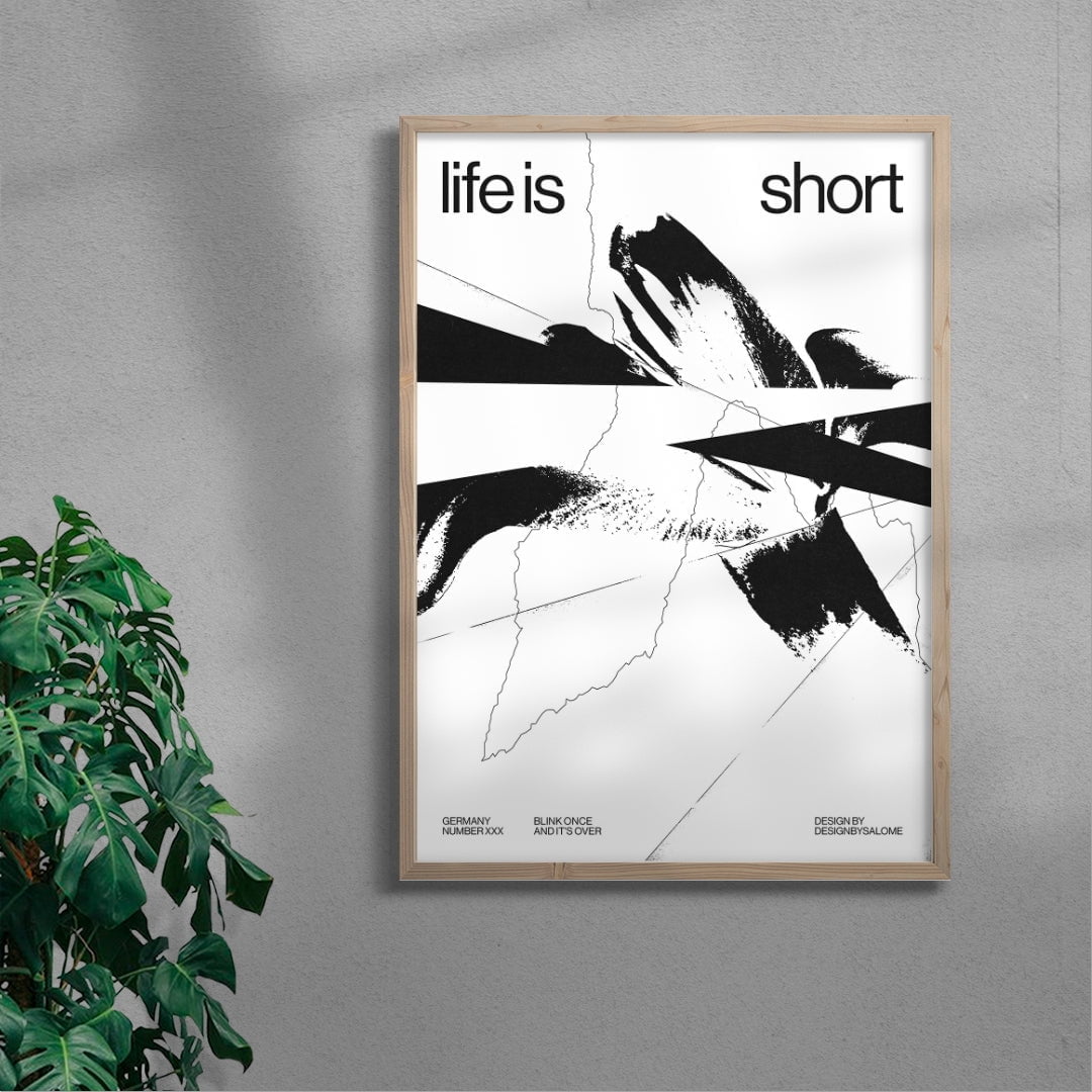 Life is Short contemporary wall art print by Salome Frenzel - sold by DROOL