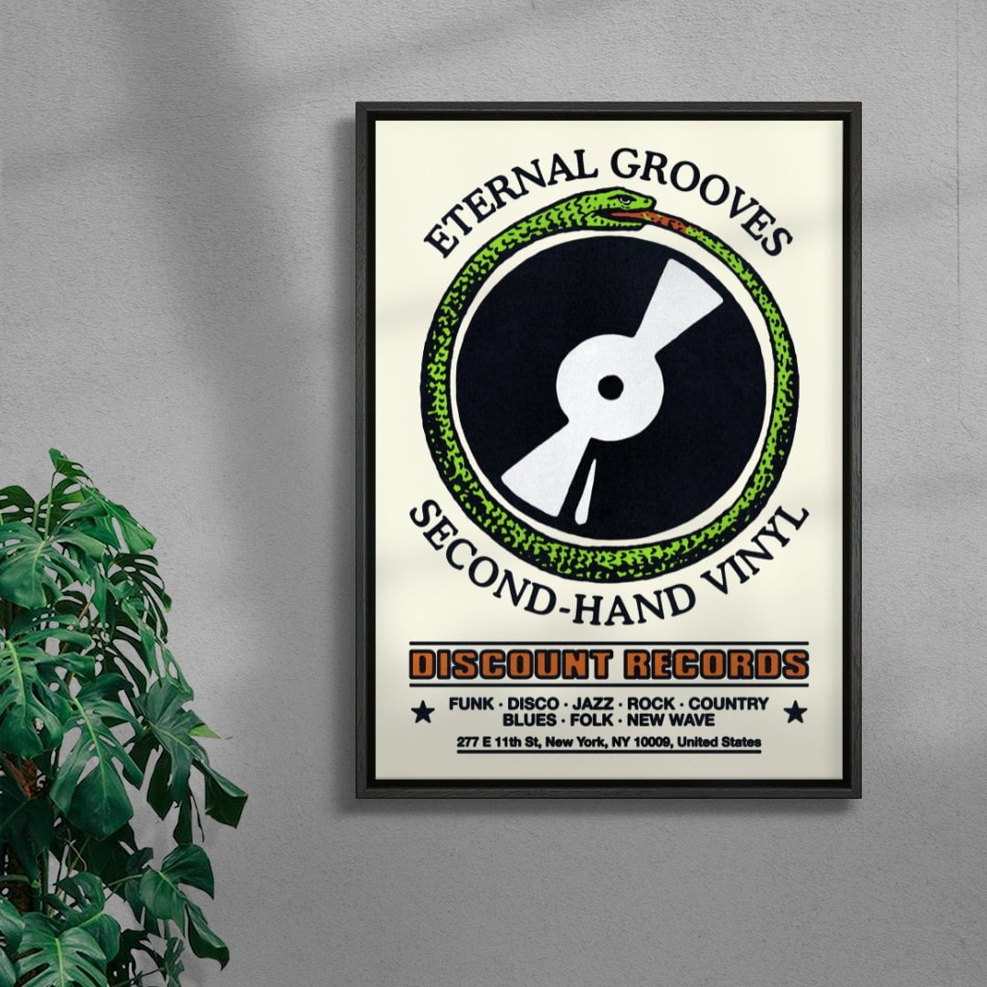 Eternal Grooves contemporary wall art print by Othman Zougam - sold by DROOL