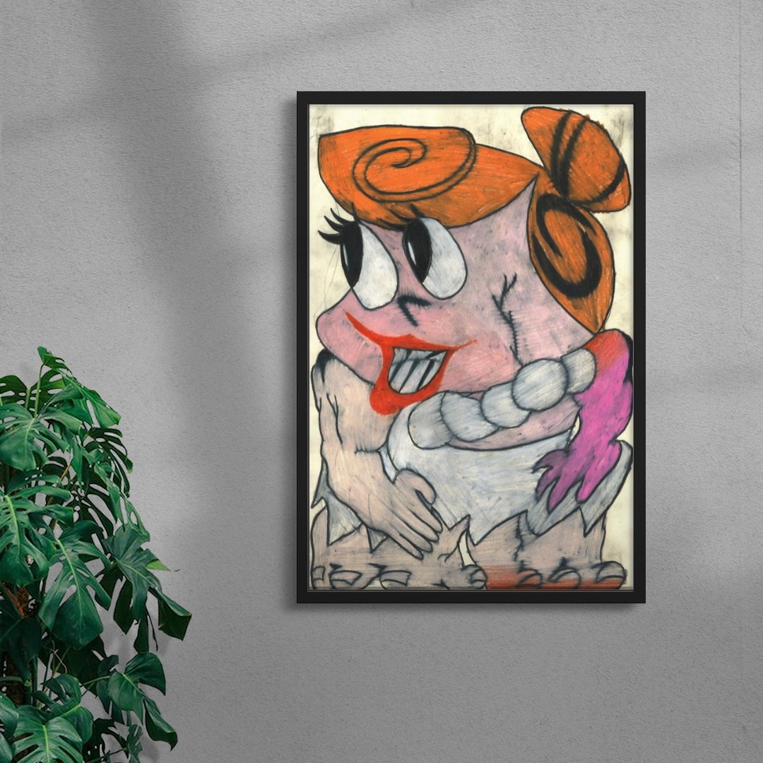 Wilma flintstone contemporary wall art print by Austin Ansbro - sold by DROOL