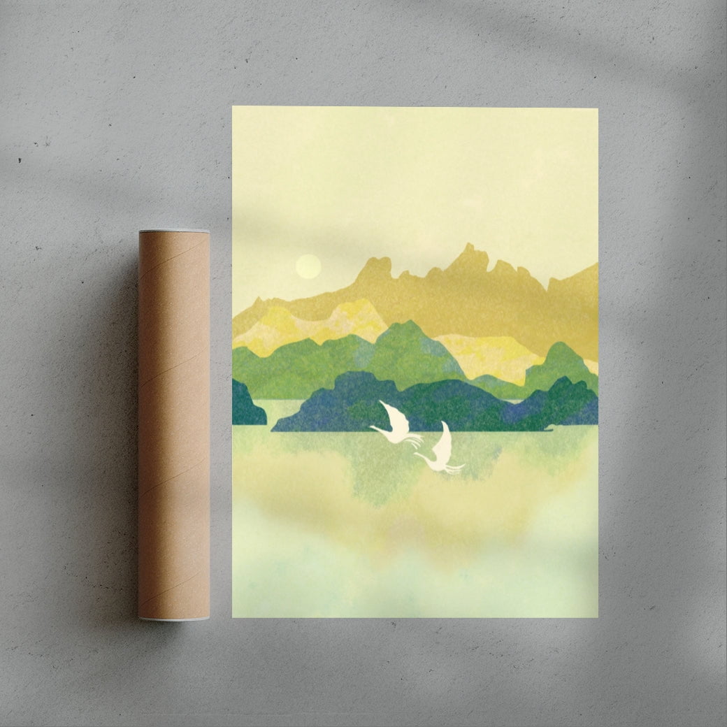 Walthamstow Wetlands contemporary wall art print by Lily Kong - sold by DROOL