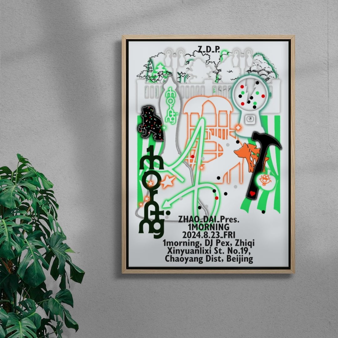 Zhao Dai Pres. 1morning contemporary wall art print by MENSLIES - sold by DROOL