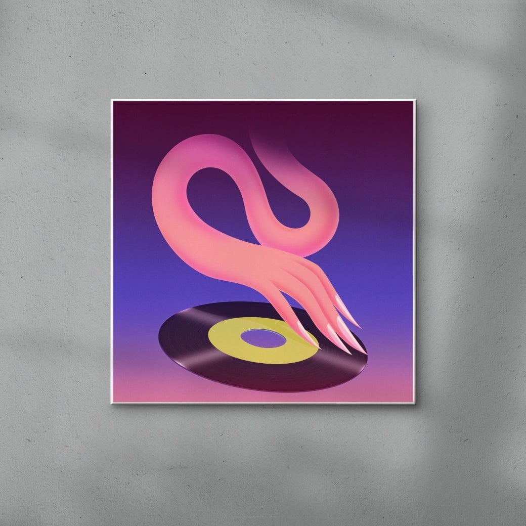 Wiggly Hand contemporary wall art print by Milena Bucholz - sold by DROOL