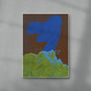 Blue Volcano contemporary wall art print by Lily Kong - sold by DROOL
