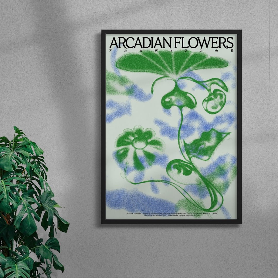 Arcadian Flowers contemporary wall art print by John Schulisch - sold by DROOL