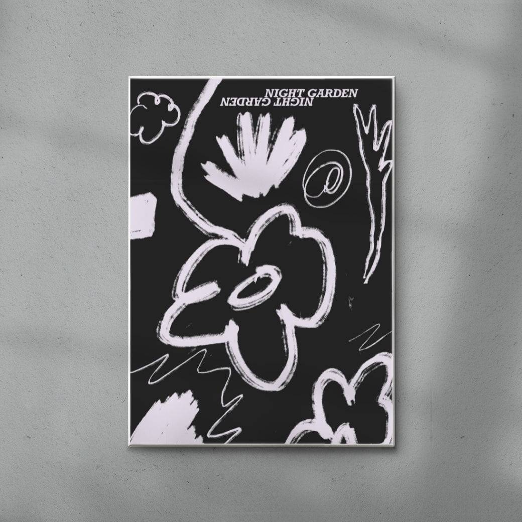 Night Garden contemporary wall art print by Laurie Campbell - sold by DROOL
