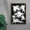 White birds contemporary wall art print by Konrad Grafik - sold by DROOL