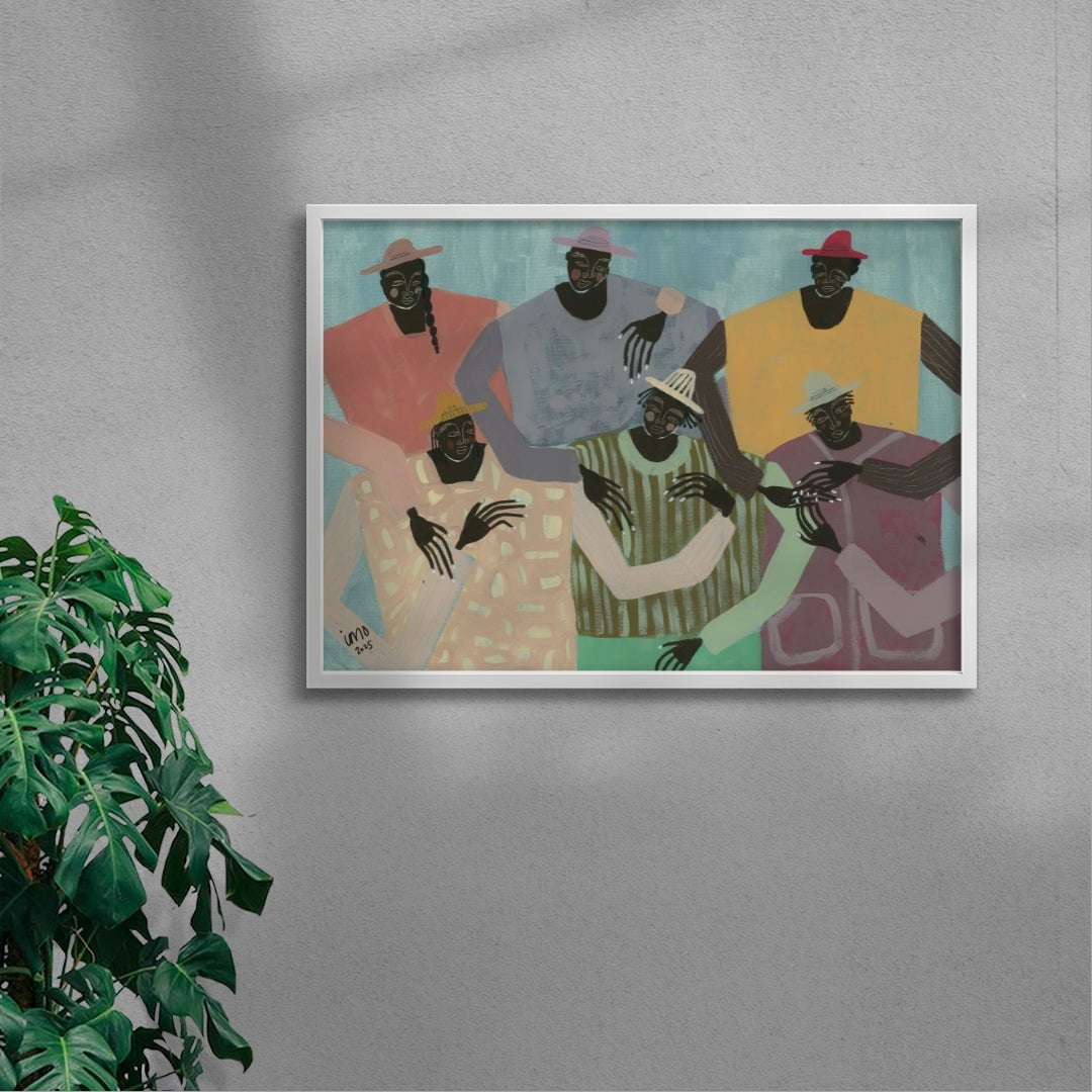Group Chat contemporary wall art print by Studio IMO - sold by DROOL