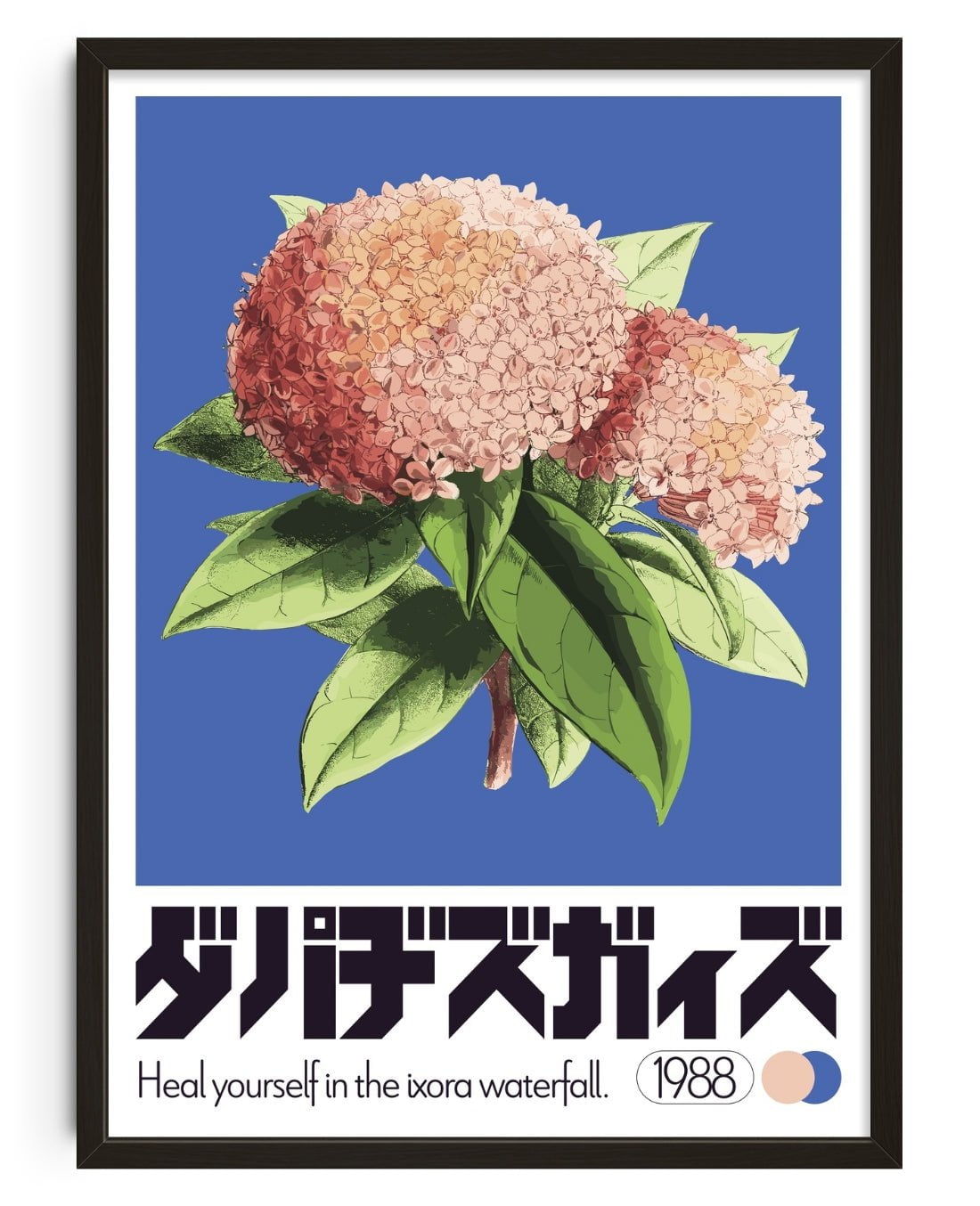 Ixora Waterfall contemporary wall art print by George Kempster - sold by DROOL